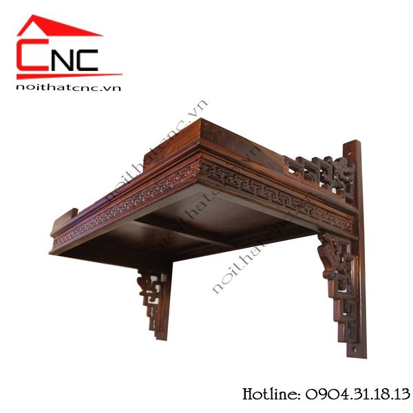 Mẫu bàn thờ gỗ đẹp: bàn thờ treo tường, gia tiên và ông địa