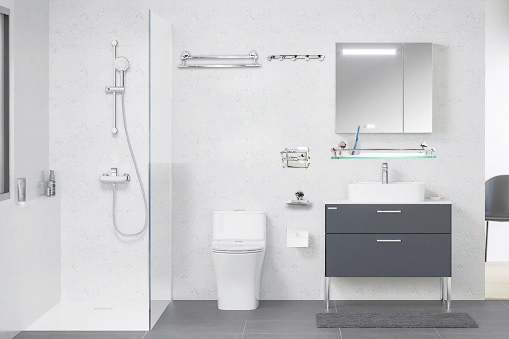 Danh sách 9 phụ kiện phòng tắm phổ biến hiện nay