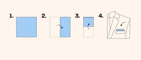 cách gấp khăn cài túi áo vest