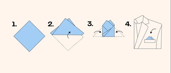 cách gấp khăn cài túi áo vest