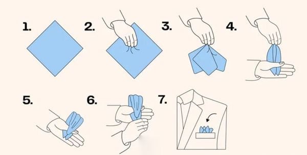 cách gấp khăn cài túi áo vest