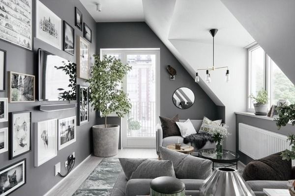 Nhà sơn màu trắng sứ kết hợp màu xám