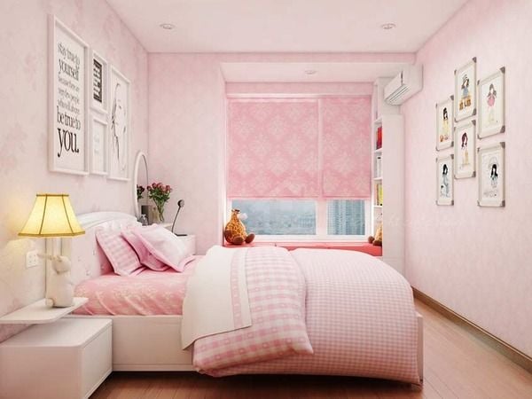 Mẫu phòng ngủ với gam màu hồng pastel được ưa chuộng nhất hiện nay