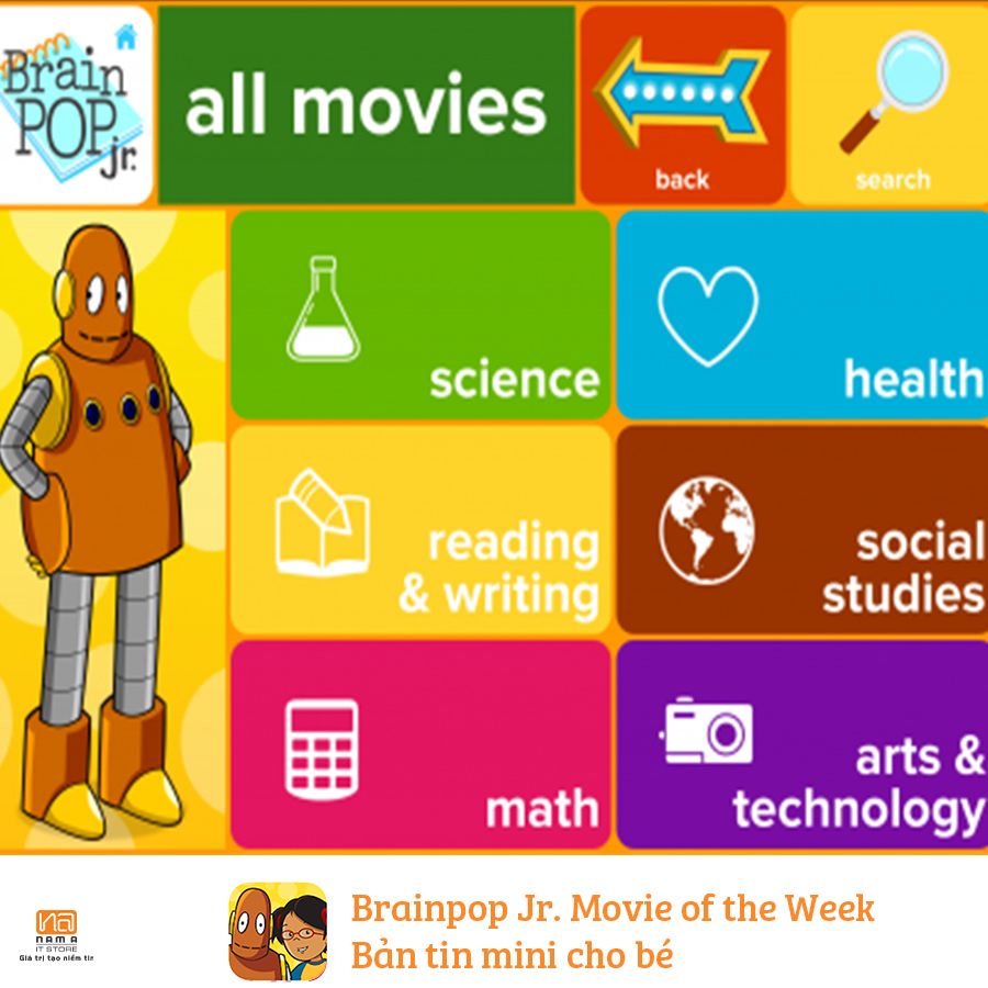 Ứng dụng cho bé -Brainpop Jr. Movie of the Week