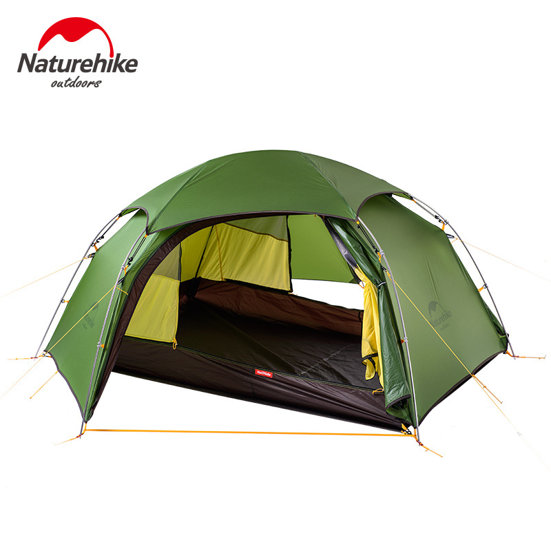 Lều cắm trại 2 người Naturehike NH17K240Y màu xanh, cửa ra vào rộng rãi