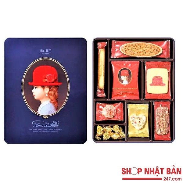 Bánh quy hộp cao cấp Akai Bohshi 175g - hộp màu xanh