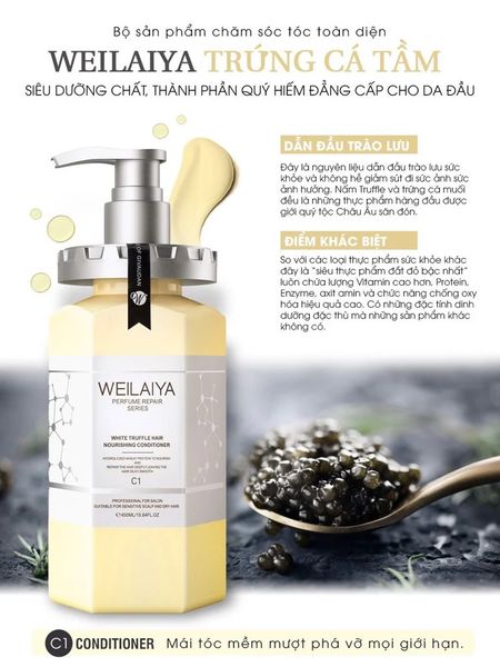 Bộ dầu gội phục hồi đa tầng Nấm Truffle Weilaiya 450ml