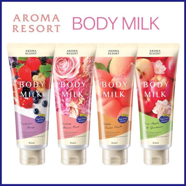 Sữa dưỡng thể hương dâu Aroma Resort Kracie body milk 220g