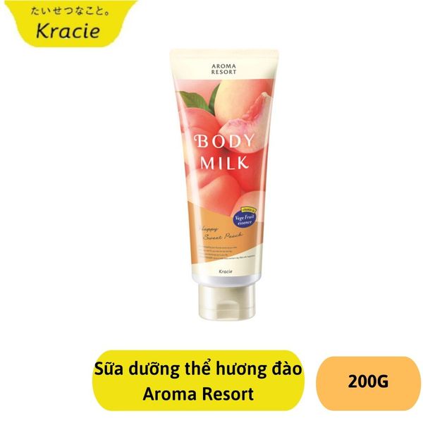 Sữa dưỡng thể hương đào Aroma Resort Kracie body milk 200g
