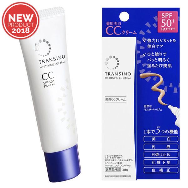 Kem trang điểm CC Transino Whitening Cream SPF50+/PA++++ Nhật Bản