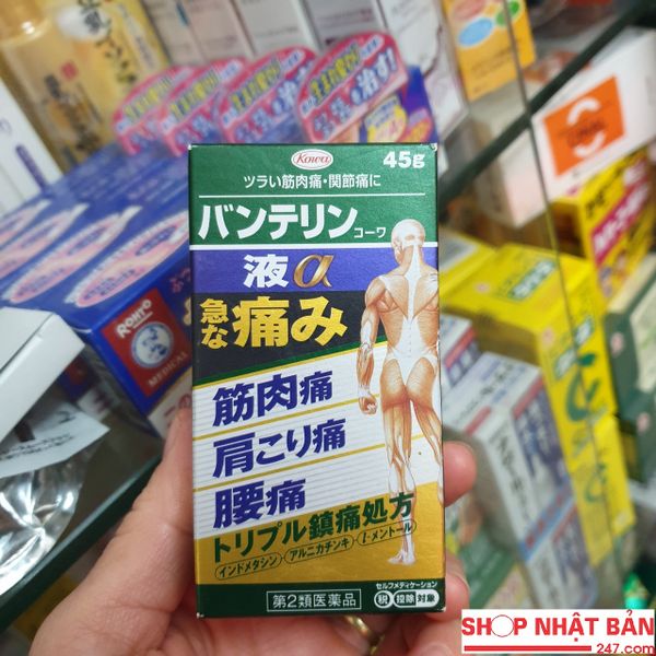 Thanh lăn giảm đau xương khớp Vantelin KOWA LIQUID α 90g Nhật Bản