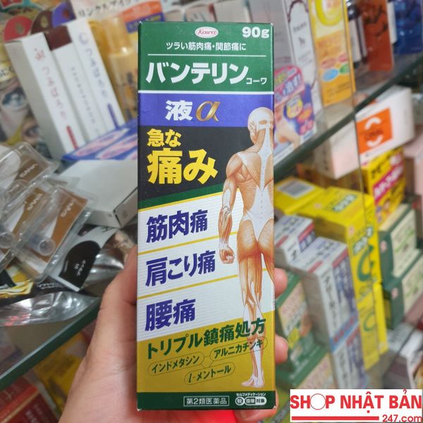 Thanh lăn giảm đau xương khớp Vantelin KOWA LIQUID α 90g Nhật Bản