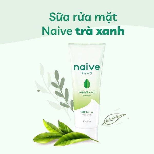 Sữa Rửa Mặt Giúp Sạch Sâu Chiết Xuất Từ Lá Trà Xanh Kracie Naive Face Wash (Green Tea)