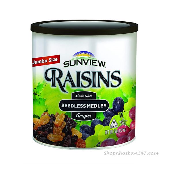 Nho khô không hạt Sunview Raisins - 835098001505