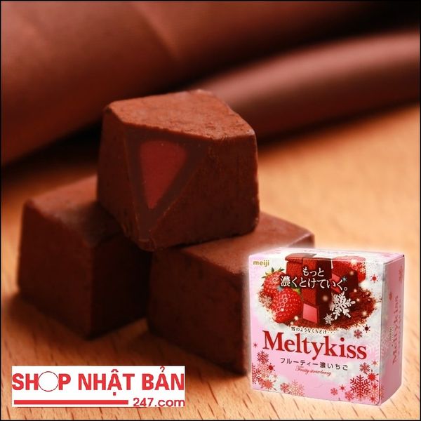 Chocolate Meiji Meltykiss Fruity strawberry vị Dâu tây 56gr