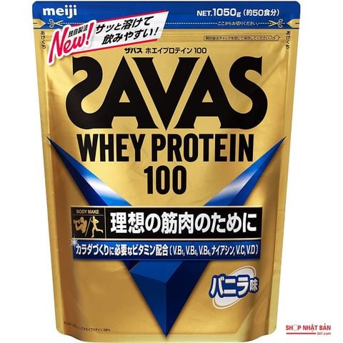 Bột tăng cơ Savas Whey Protein 100 Meiji