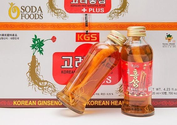 Nước sâm có củ KGS Hàn Quốc hộp 10 chai * 120m