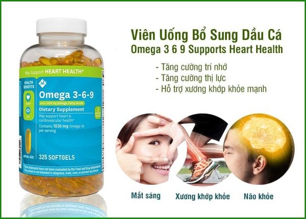 Viên uống bổ sung dầu cá Omega 3 6 9 Heart Health hộp 325 viên của ...