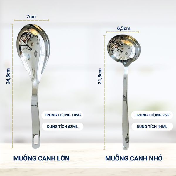 Muỗng Vá Muôi Thìa Múc Canh Inox 304 DandiHome