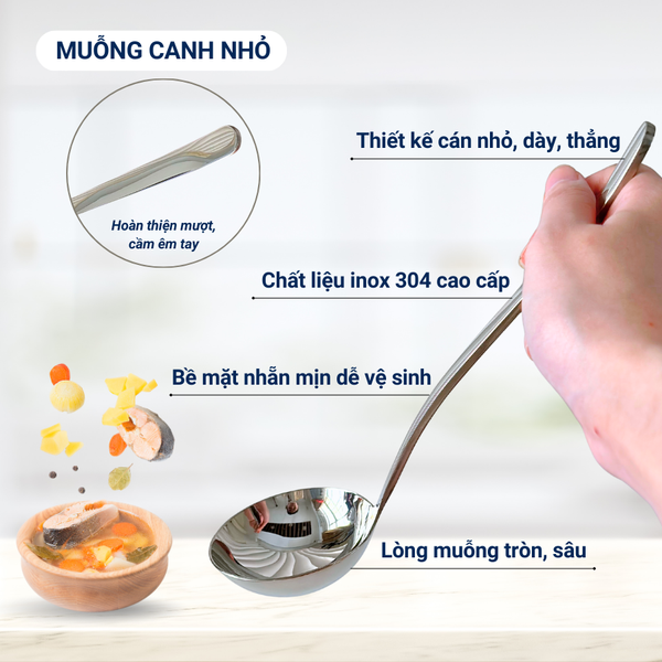Muỗng Vá Muôi Thìa Múc Canh Inox 304 DandiHome