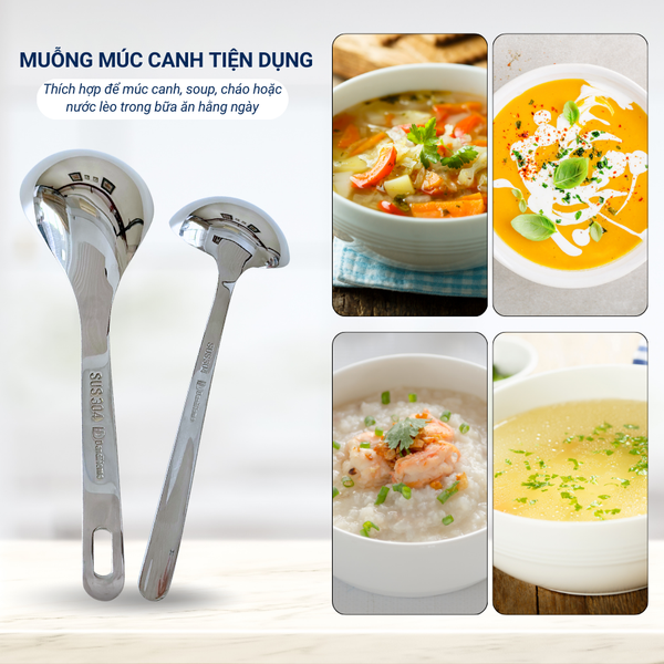 Muỗng Vá Muôi Thìa Múc Canh Inox 304 DandiHome