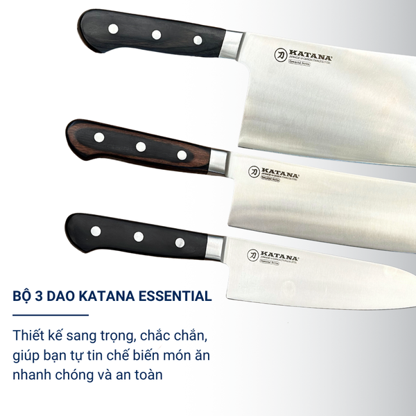 Bộ 3 Dao Làm Bếp Katana Essential KATA201 - KATA203 - KATA206