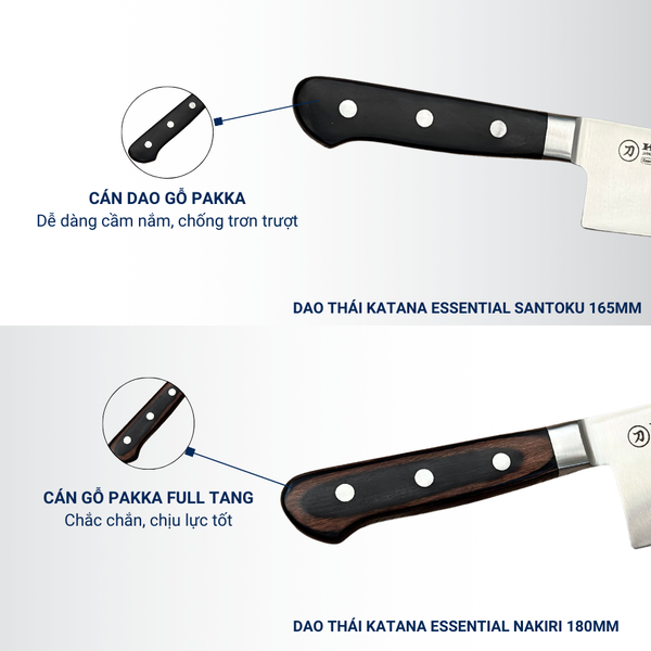 Bộ 2 Dao Làm Bếp Katana Essential Santoku & Nakiri