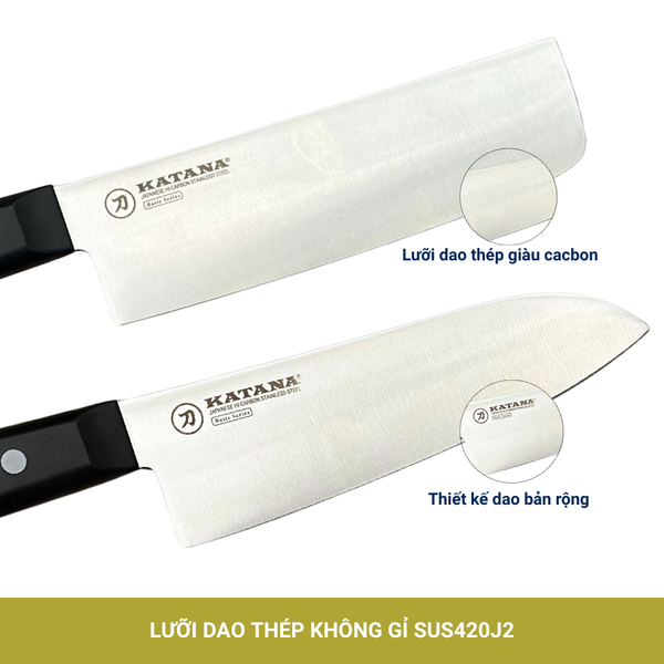 Bộ 2 Dao thái đa năng Katana Basic Santoku & Nakiri (165mm)