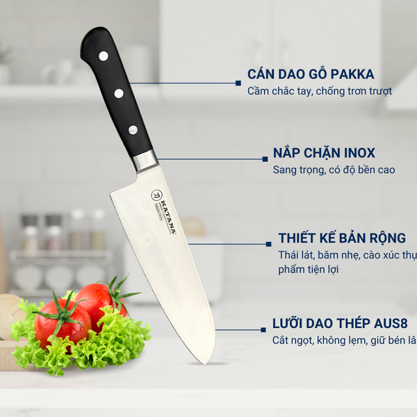 Dao thái làm bếp Katana Essential Santoku 165mm