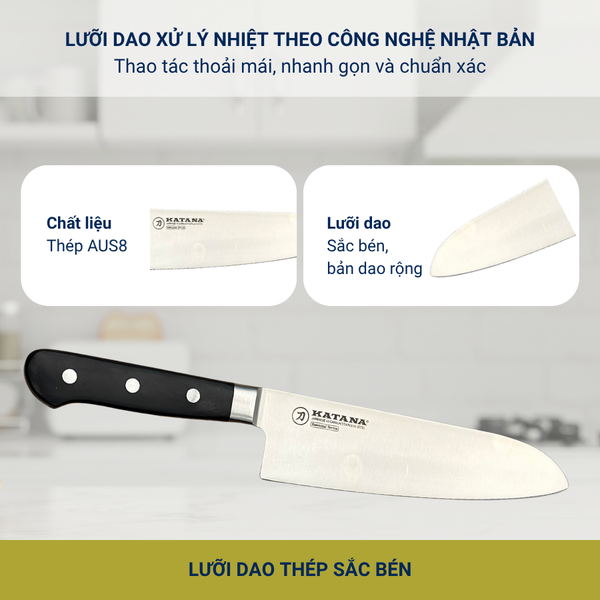 Dao thái nhà bếp Katana Essential Santoku 165mm