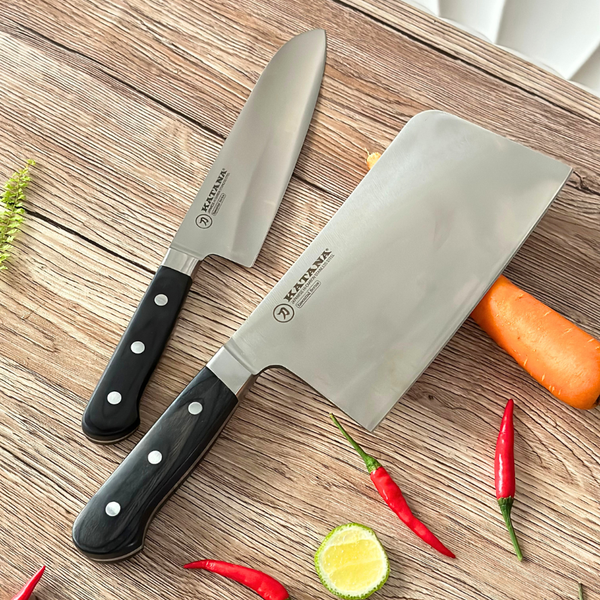 Bộ Dao Chặt và Dao Thái Katana Essential Chopping & Santoku