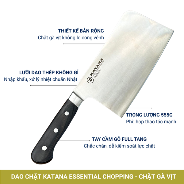 Bộ Dao Chặt và Dao Thái Katana Essential Chopping & Nakiri