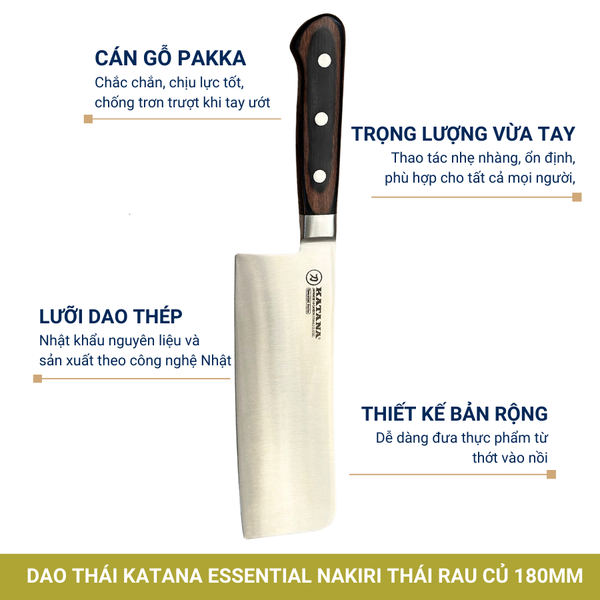 Bộ Dao Chặt và Dao Thái Katana Essential Chopping & Nakiri