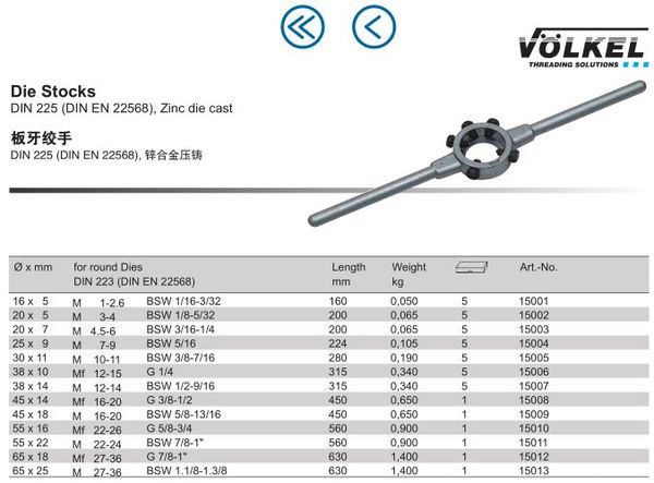 Tay quay bàn ren Volkel – germantools