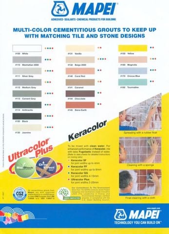BẢNG MÀU KEO CHÀ RON MAPEI