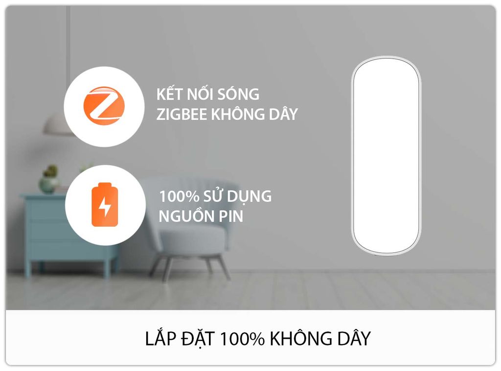 Cảm Biến Ánh Sáng Dùng Pin SmartZ LZ1 Kết Nối Zigbee Không Dây