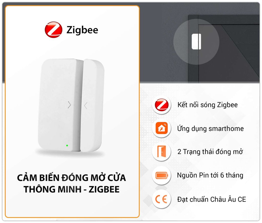 Cảm Biến Cửa Thông Minh SmartZ DZ2 Kết Nối Zigbee Không Dây