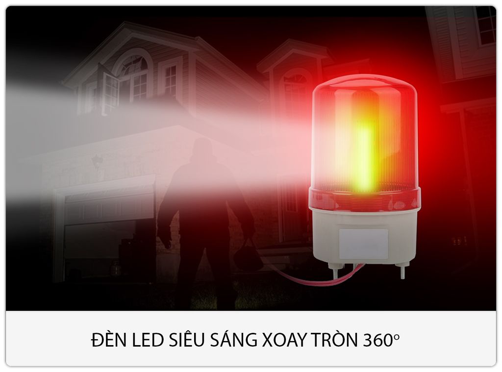 Đèn Chớp Xoay Kèm Còi Hú Báo Động Âm Lượng Lớn SmartZ JH05