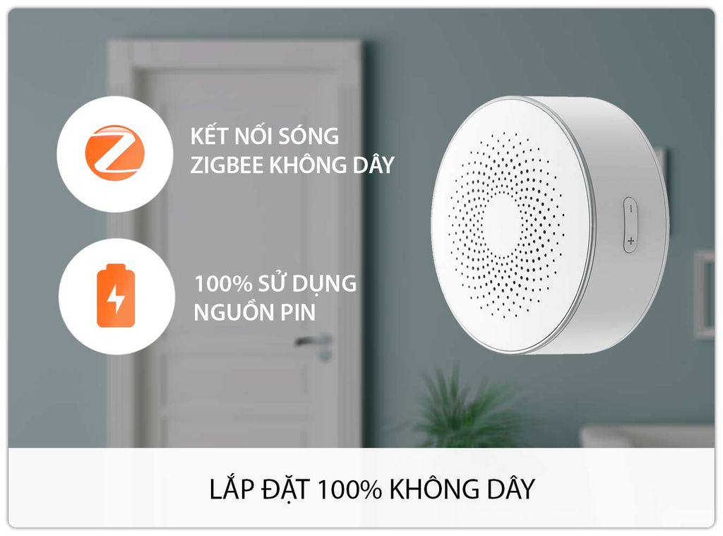 SZ3- Chuông Báo Động Không Dây Zigbee SmartZ Âm Lượng 100dB