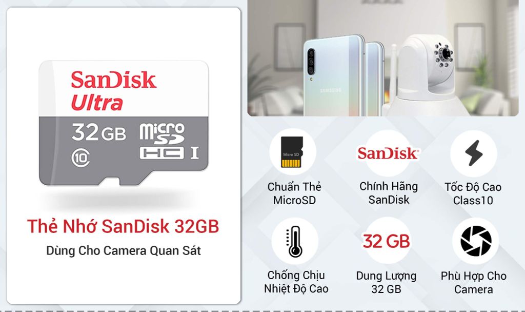 Thẻ nhớ SanDisk 32GB dùng cho Camera quan sát