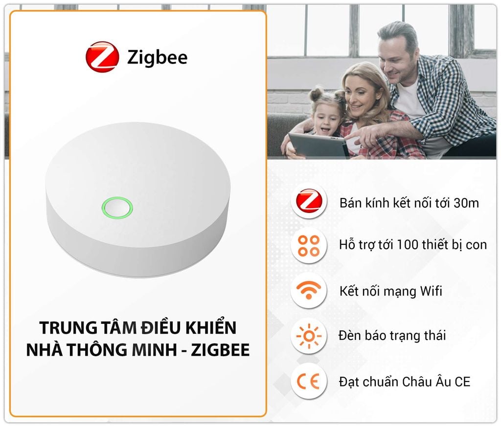 Trung Tâm Điều Khiển Nhà Thông Minh Zigbee SmartZ GZ3 Hình Đĩa Tròn