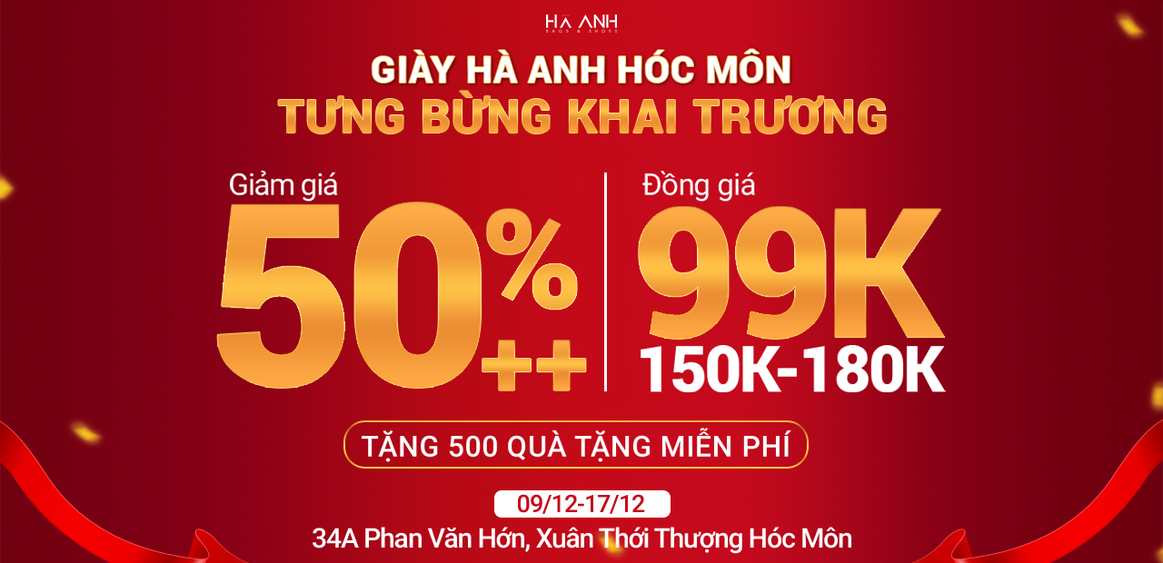 TƯNG BỪNG KHAI TRƯƠNG GIÀY HÀ ANH HÓC MÔN - ĐỒNG GIÁ 99K