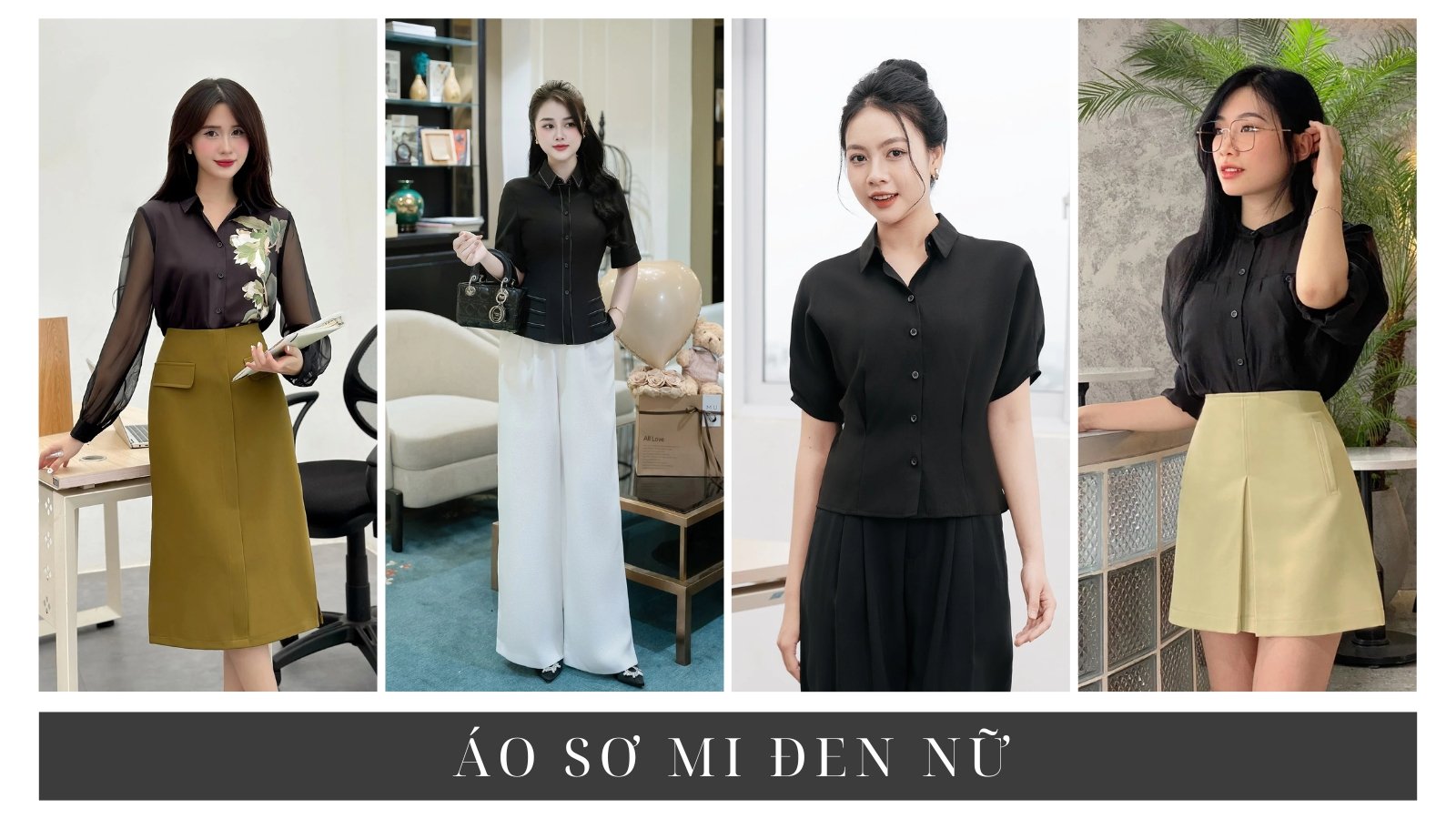 10 Kiểu Áo Sơ Mi Đen Nữ Đẹp Nhất – Bí Quyết Phối Đồ Và Lưu Ý Khi Lựa Chọn