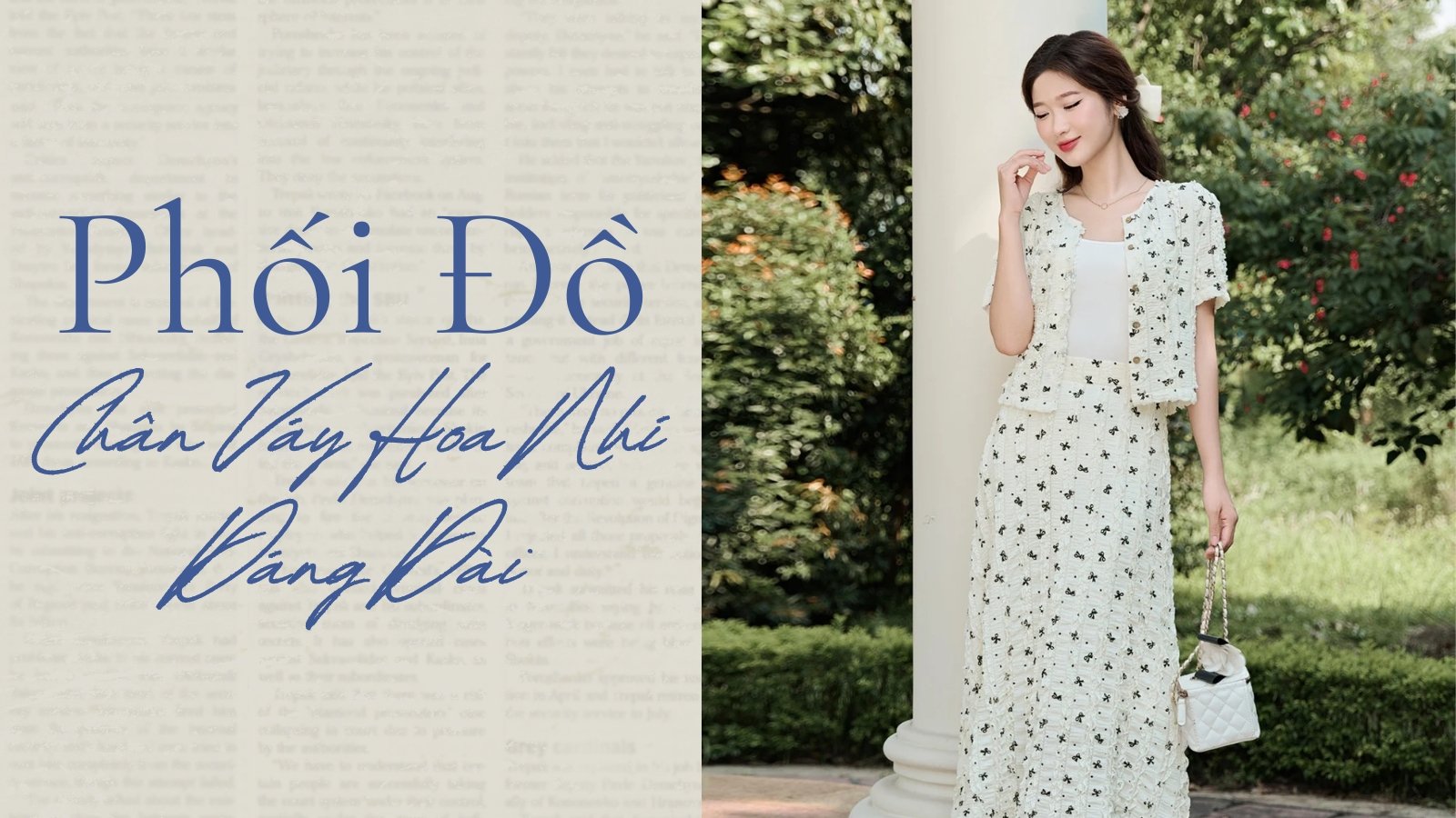 Phối Đồ Với Chân Váy Hoa Nhí Dáng Dài