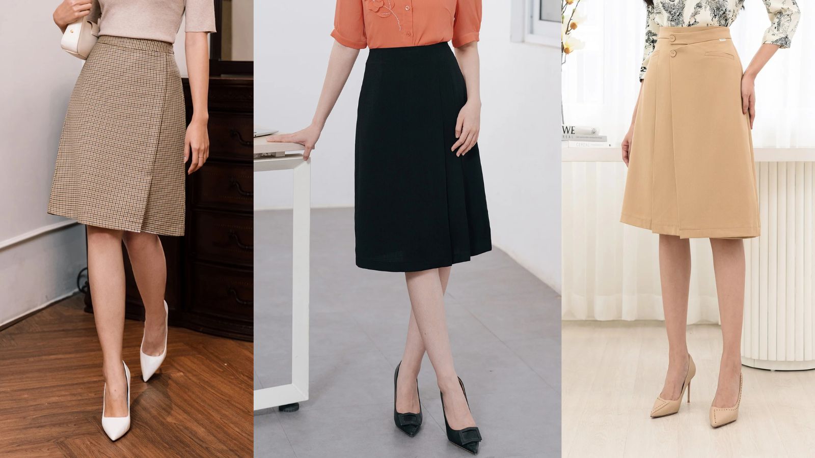 Bí Quyết Lựa Chọn Và Phối Đồ Với Chân Váy Chữ A Công Sở
