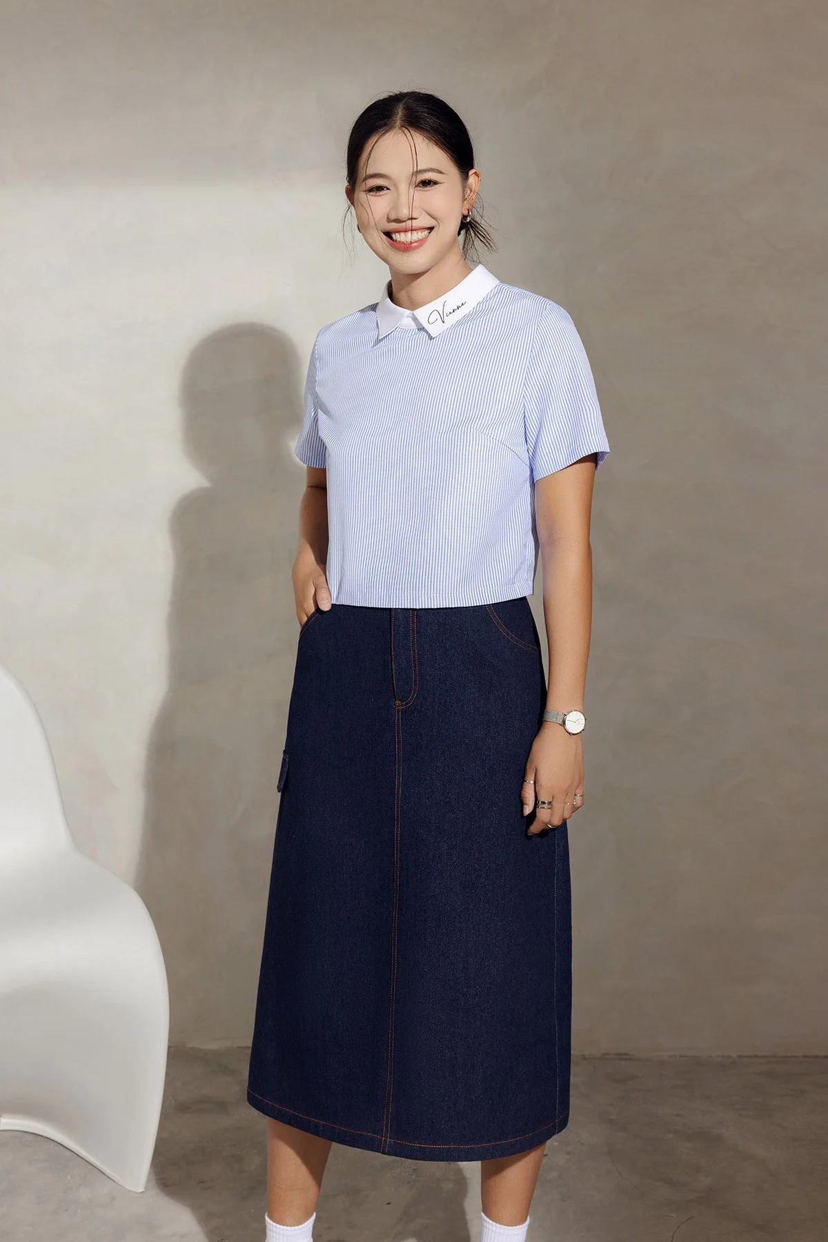 Áo kẻ sọc phong cách