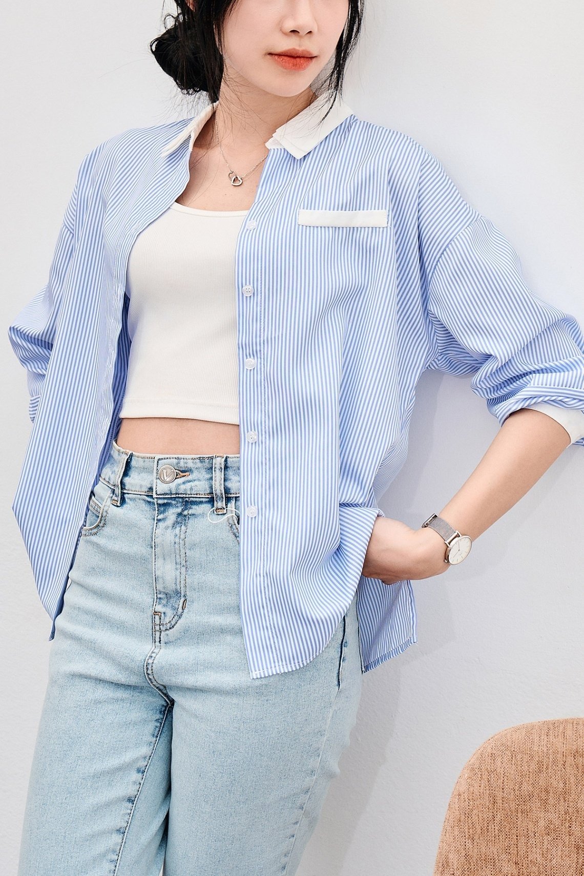 Áo sơ mi xanh dương nữ đẹp
