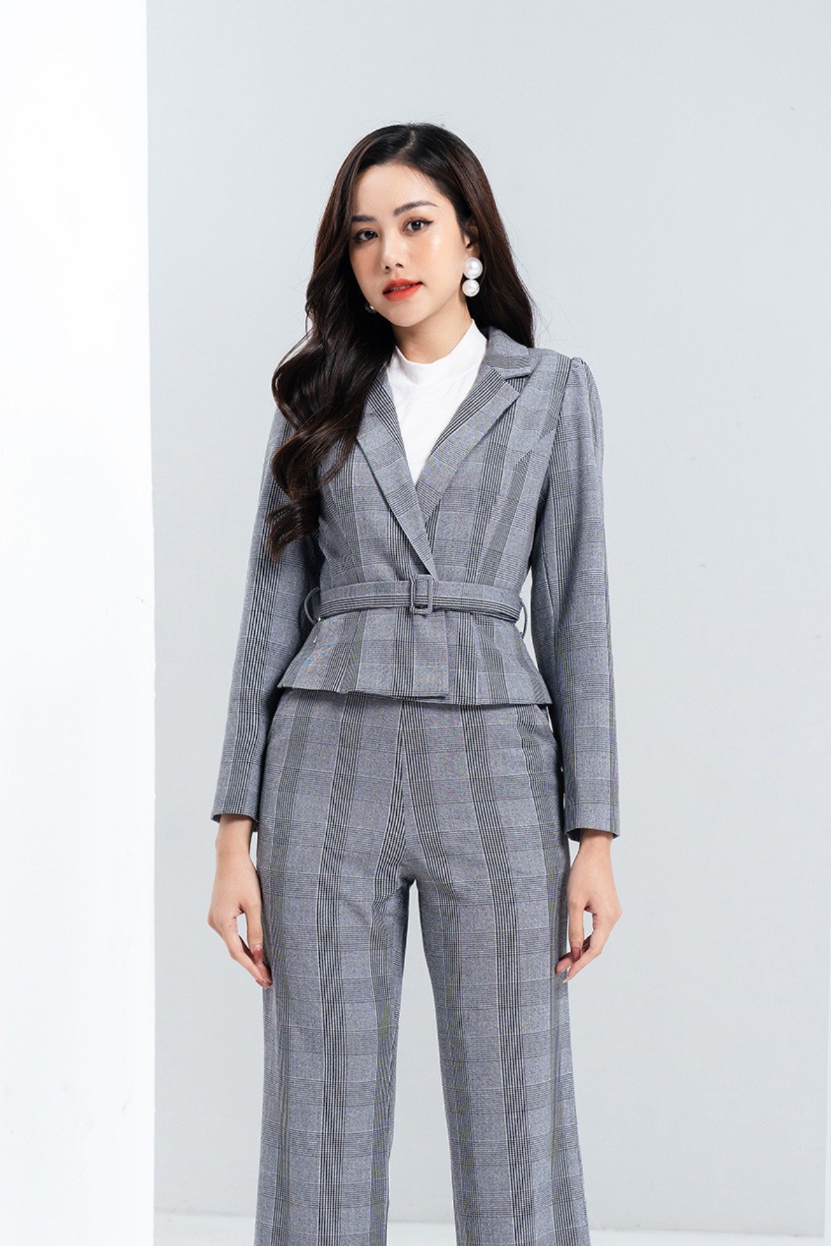 Áo vest phối đai