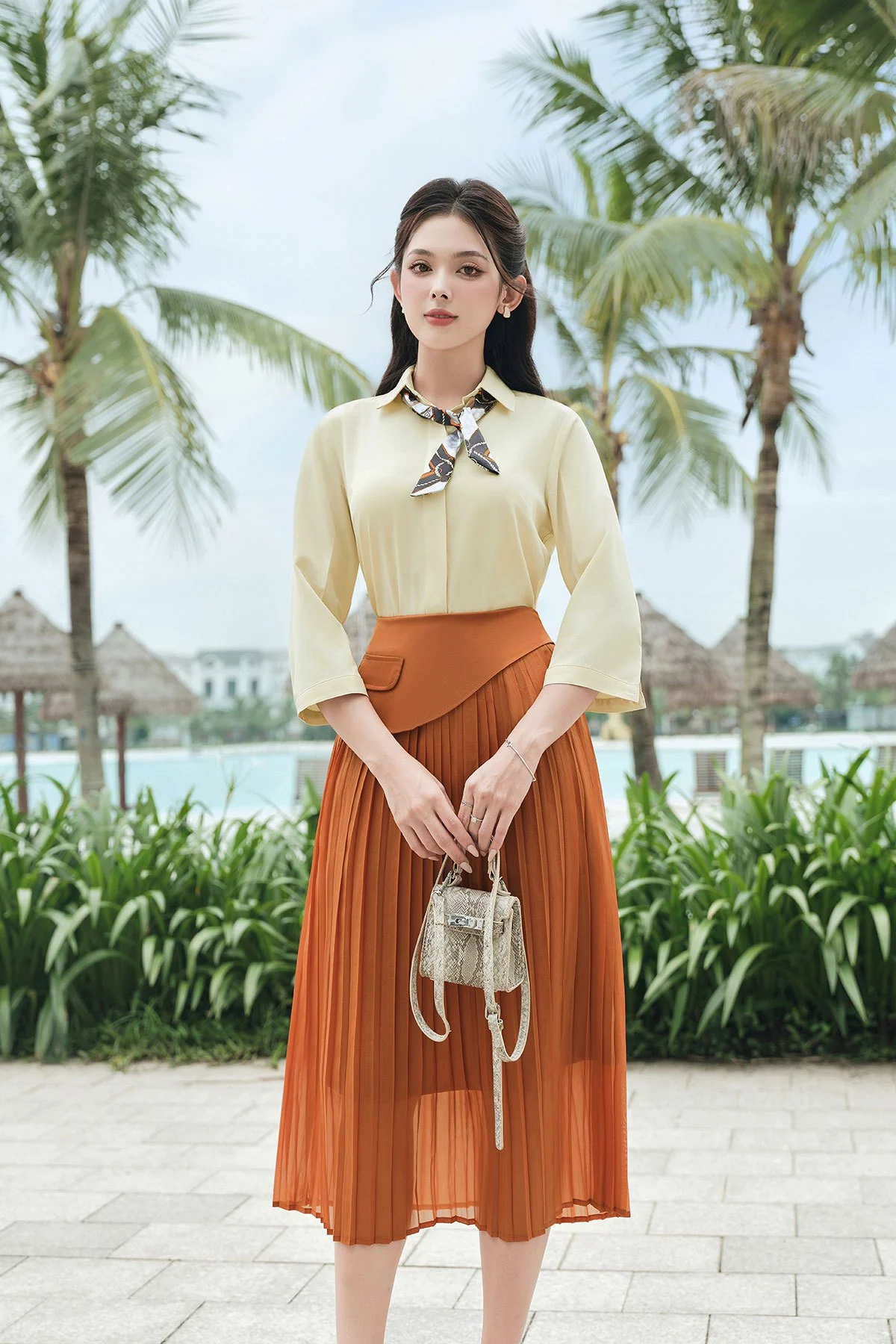 Chân váy xếp ly chất liệu mềm mại