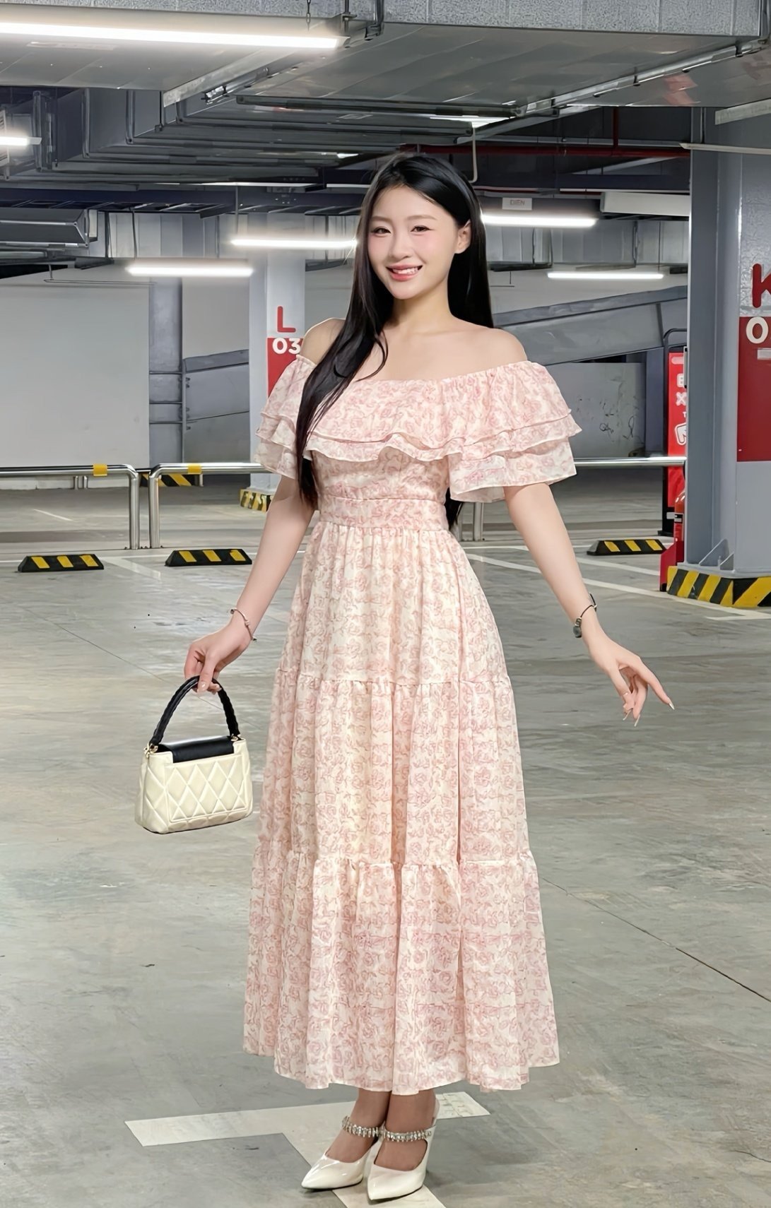 Đầm tầng dự tiệc dáng xòe
